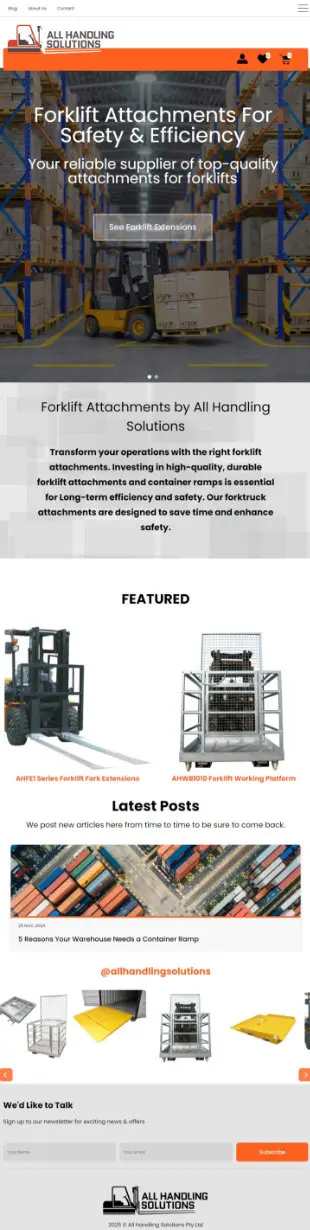 Ecommerce Website Designer for All Handling Solutions